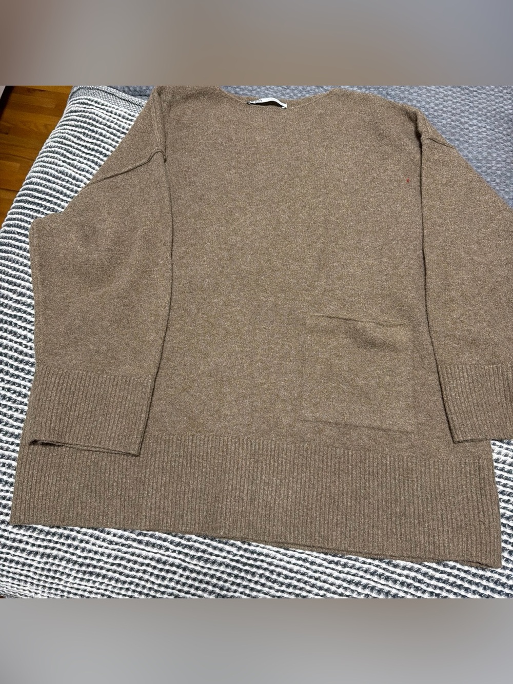 Zara Crewneck Pocket Sweater - Brown